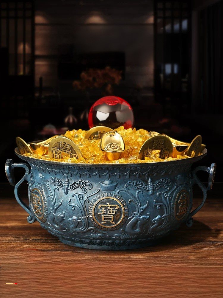 纳福系列 · 纯铜如意聚宝盆摆件（套装） - Orient Bronze · 华夏铜艺