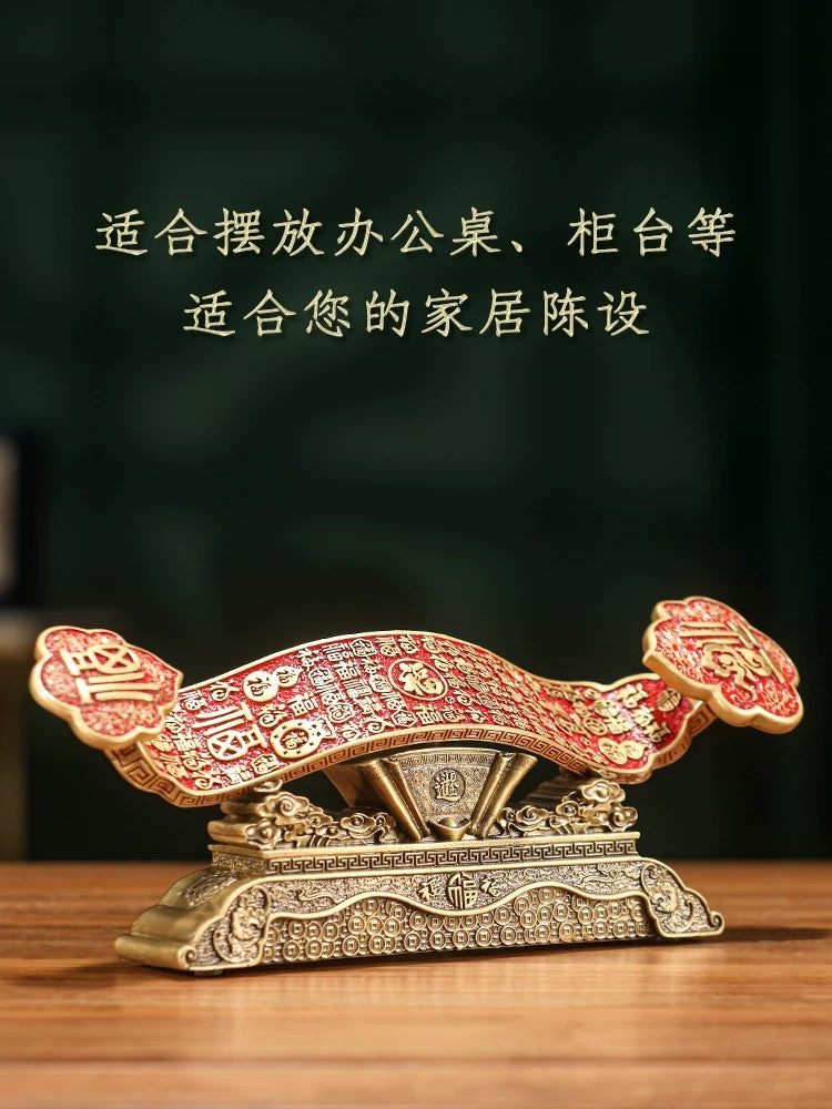 吉庆系列 · 纯铜百福如意摆件（礼盒装）