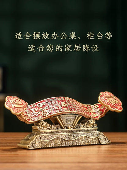吉庆系列 · 纯铜百福如意摆件（礼盒装）