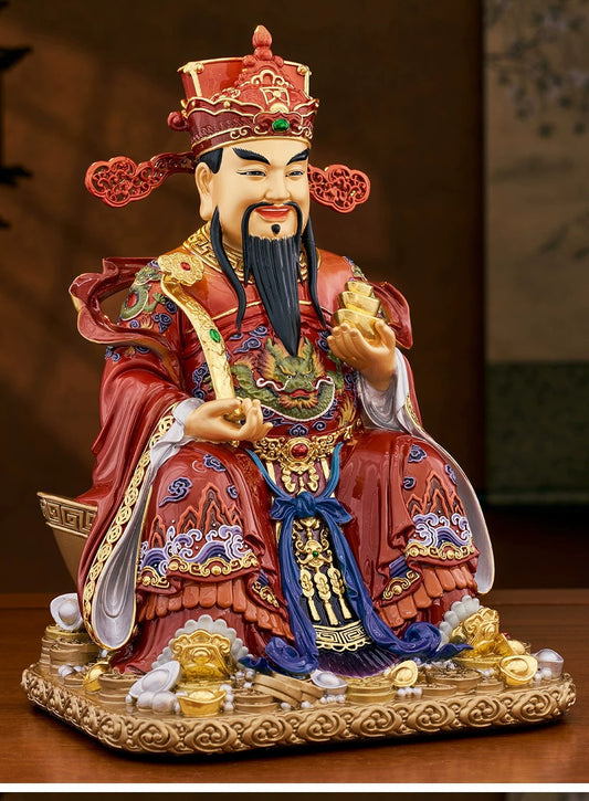 纳福系列 · 纯铜彩绘文财神像