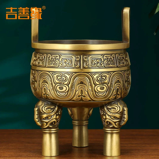 吉庆系列 · 纯铜三足香炉摆件